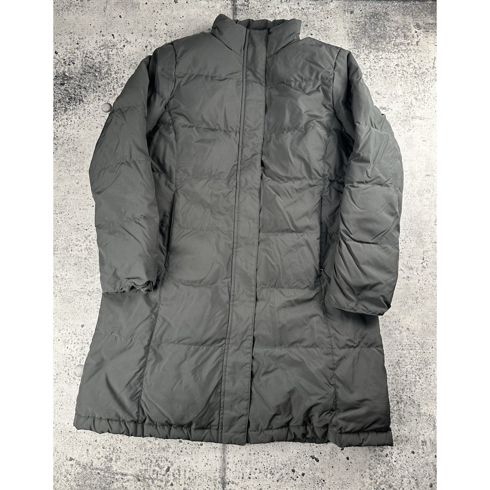 L‎ L Bean Down Filled Coat Womens  Medium Black Winter  Long 3/4 Length